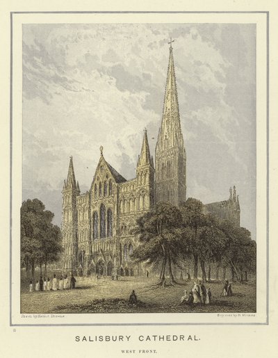 Salisbury Cathedral, West Front by Hablot Knight Browne